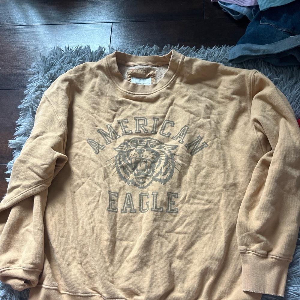 American Eagle Outfitters Tan Crewneck Sweater